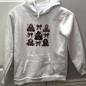 White Valentines Hoodie Horror Characters